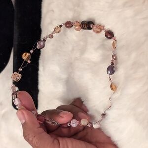 Multicolored Beaded Wire Necklace Maleable